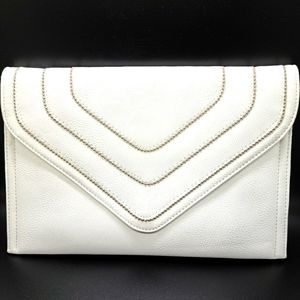 Jennifer Lopez White Faux Leather Clutch / Purse